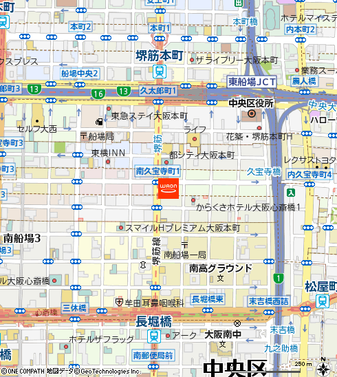 KOHYO南船場店付近の地図